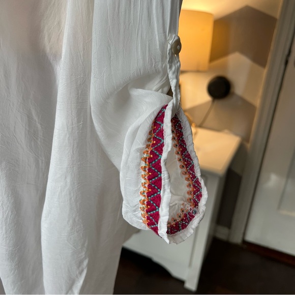 Johnny Was Floral Embroidered Tunic Top, White, Colorful - Picture 4 of 4